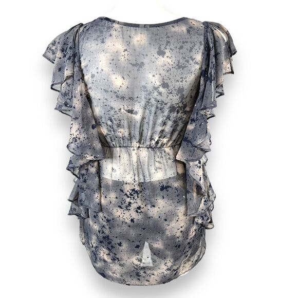 Maurices Womens Blouse Top Shirt Sheer Empire Waist Ruffled Pullover Large - Picture 5 of 10